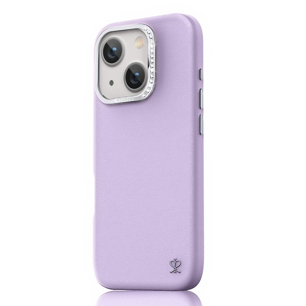 Apple iPhone 15 Kılıf Suni Deri Tasarımlı Pynana Starry Serisi Kapak Yeşil