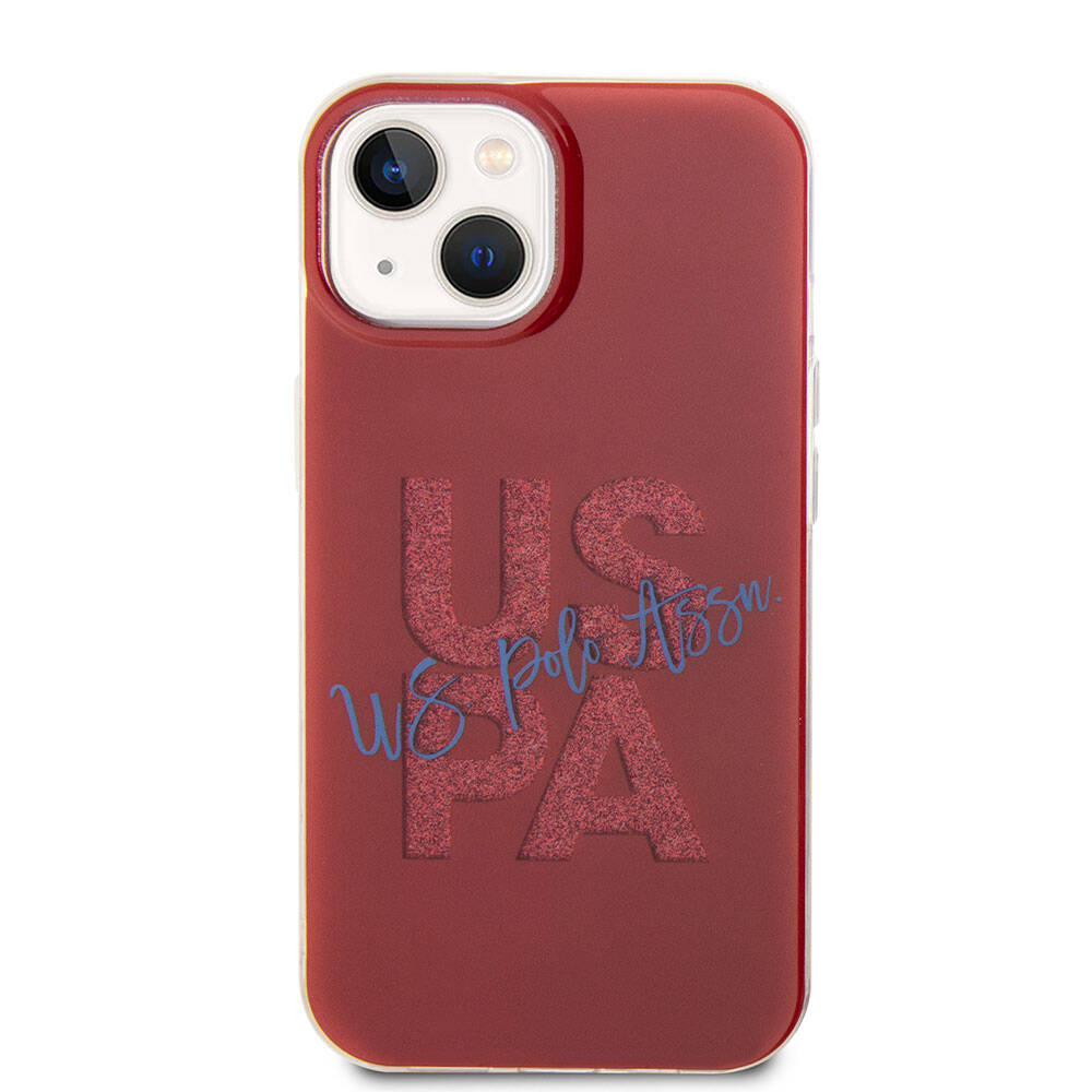 Apple iPhone 15 Kılıf U.S. Polo Assn. Orjinal Lisanslı Simli Parlak Alfabe Tasarım Kapak Siyah