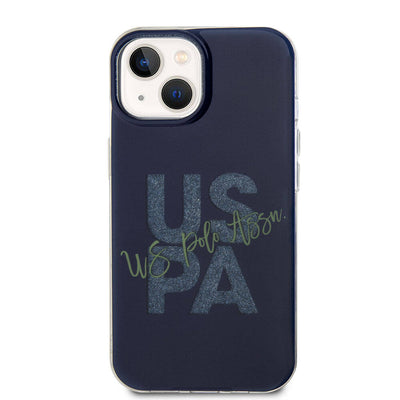 Apple iPhone 15 Kılıf U.S. Polo Assn. Orjinal Lisanslı Simli Parlak Alfabe Tasarım Kapak Kırmızı