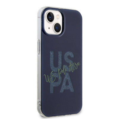 Apple iPhone 15 Kılıf U.S. Polo Assn. Orjinal Lisanslı Simli Parlak Alfabe Tasarım Kapak Kırmızı