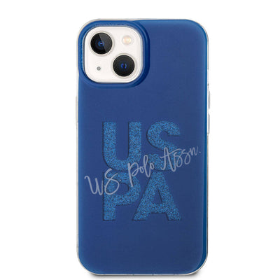 Apple iPhone 15 Kılıf U.S. Polo Assn. Orjinal Lisanslı Simli Parlak Alfabe Tasarım Kapak Kırmızı