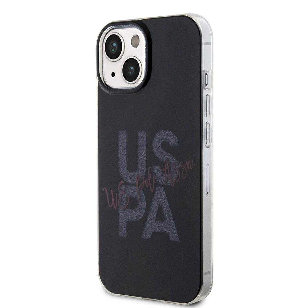 Apple iPhone 15 Kılıf U.S. Polo Assn. Orjinal Lisanslı Simli Parlak Alfabe Tasarım Kapak Kırmızı