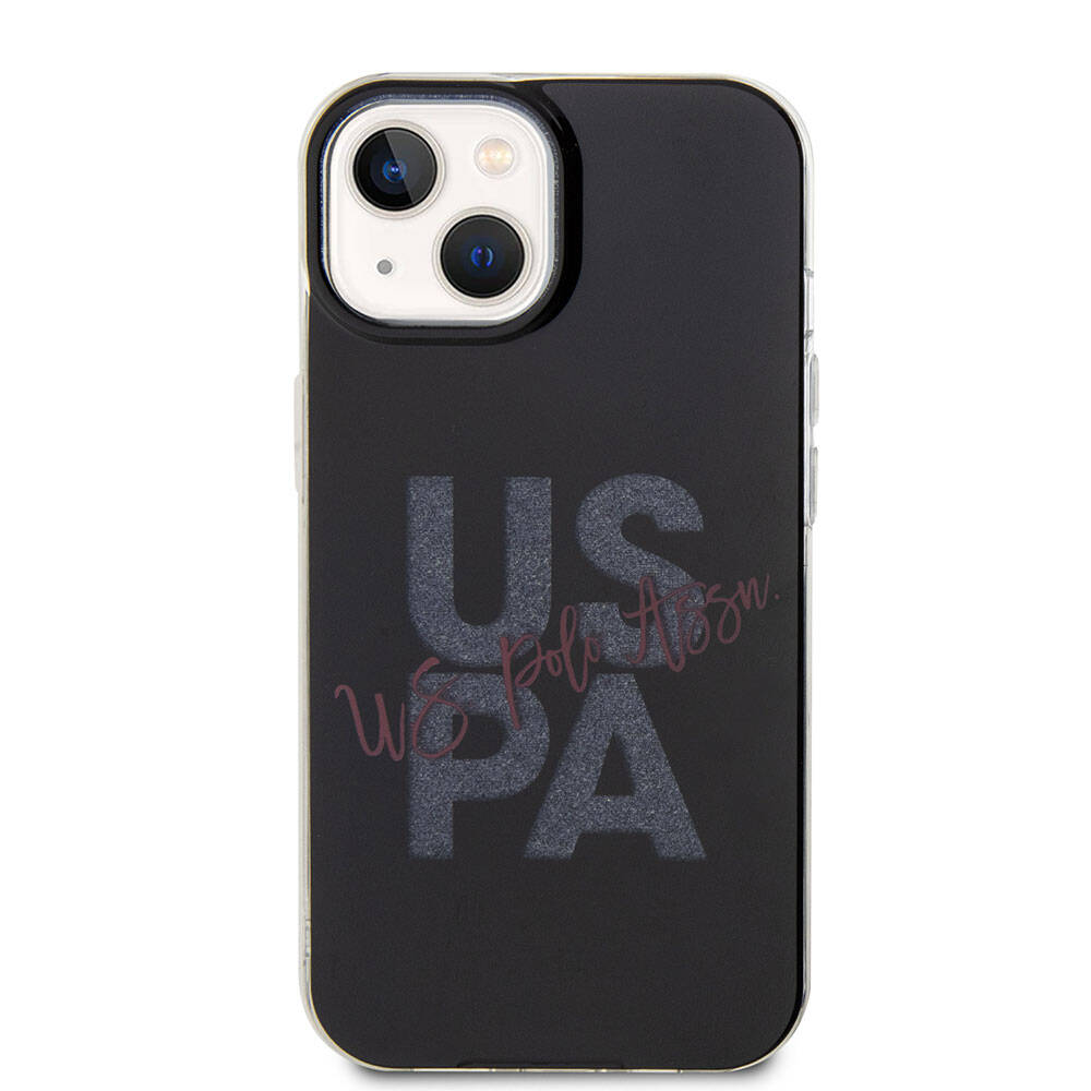 Apple iPhone 15 Kılıf U.S. Polo Assn. Orjinal Lisanslı Simli Parlak Alfabe Tasarım Kapak Kırmızı