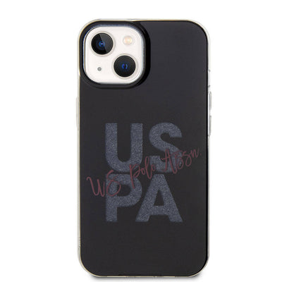 Apple iPhone 15 Kılıf U.S. Polo Assn. Orjinal Lisanslı Simli Parlak Alfabe Tasarım Kapak Kırmızı