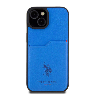 Apple iPhone 15 Kılıf U.S. Polo Assn. Orjinal Lisanslı Baskı Logolu PU Kartlıklı Kapak Kırmızı