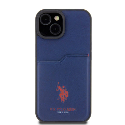 Apple iPhone 15 Kılıf U.S. Polo Assn. Orjinal Lisanslı Baskı Logolu PU Kartlıklı Kapak Kırmızı