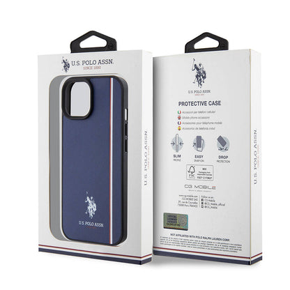 iPhone 15 Kılıf U.S. Polo Assn. Orjinal Lisanslı Üç Renk Şerit Tasarımlı Baskı Logolu Kılıf