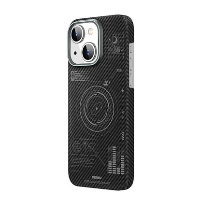 iPhone 15 Kılıf Wiwu KJZ-017 Karbon Fiber 600D Explore Kevlar Kılıf