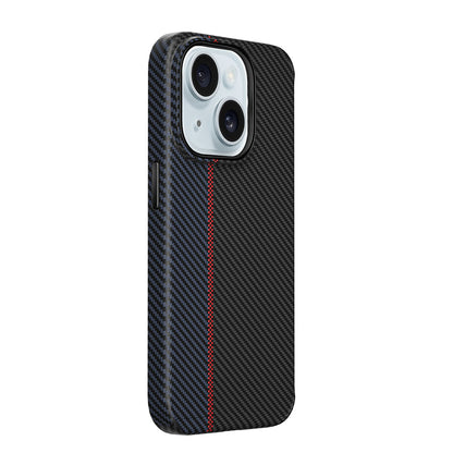iPhone 15 Kılıf Wiwu LCC-107 Karbon Fiber M-safe Şarj Özellikli Kamera Korumalı Kabon Kılıf