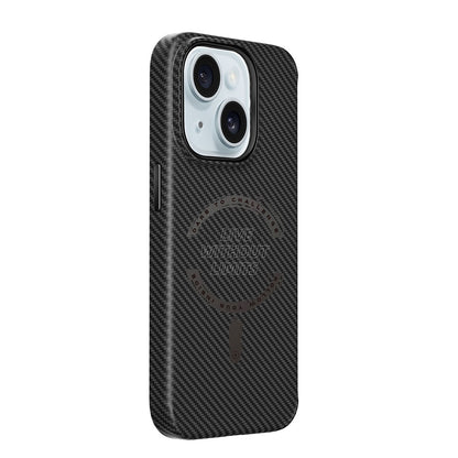 iPhone 15 Kılıf Wiwu LCC-107 Karbon Fiber M-safe Şarj Özellikli Kamera Korumalı Kabon Kılıf