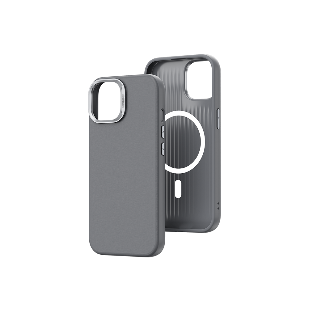 iPhone 15 Kılıf Wiwu SP-019 M-safe Şarj Özellikli Vegan Leather Deri Kılıf