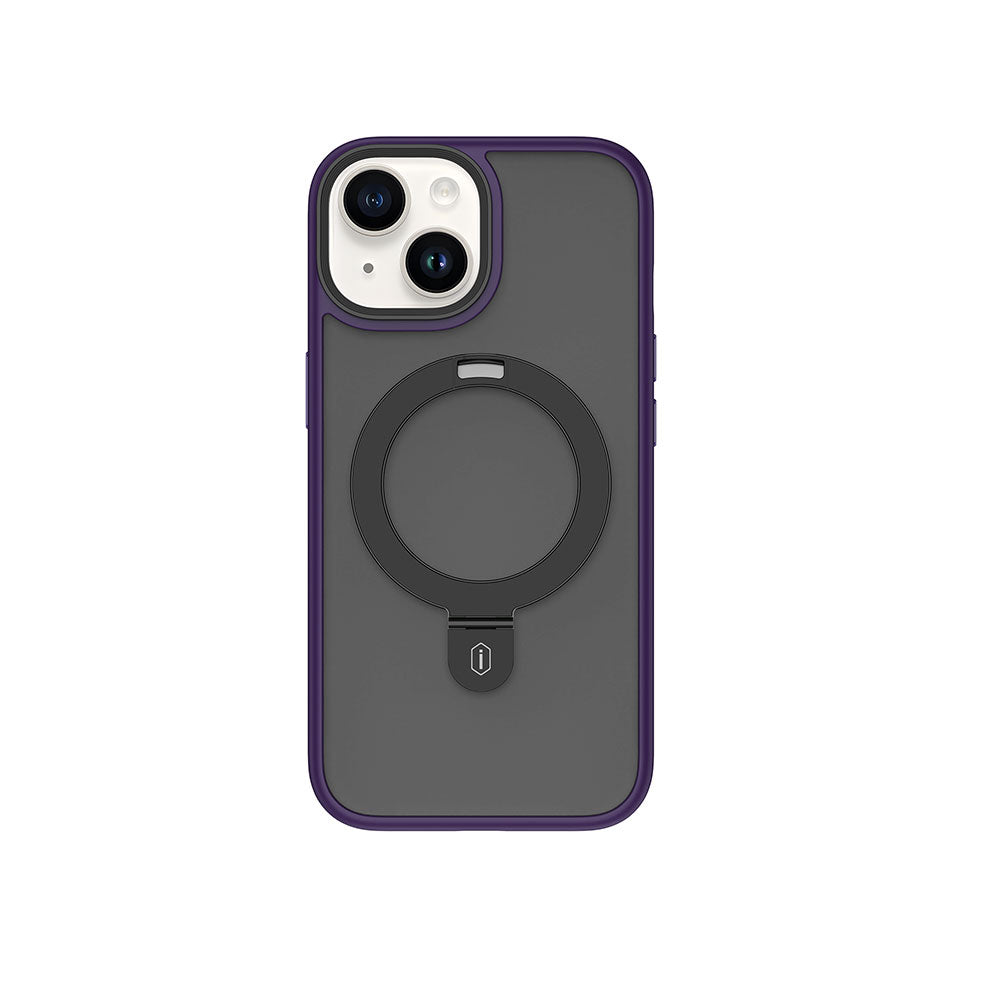 iPhone 15 Kılıf Wiwu ZMM-010 M-safe Şarj Özellikli Mat Arka Yüzey Standlı Kılıf