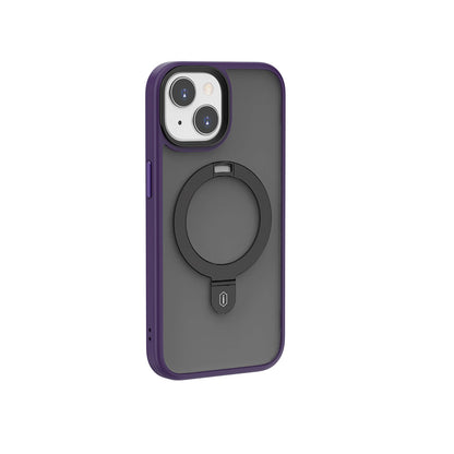 iPhone 15 Kılıf Wiwu ZMM-010 M-safe Şarj Özellikli Mat Arka Yüzey Standlı Kılıf