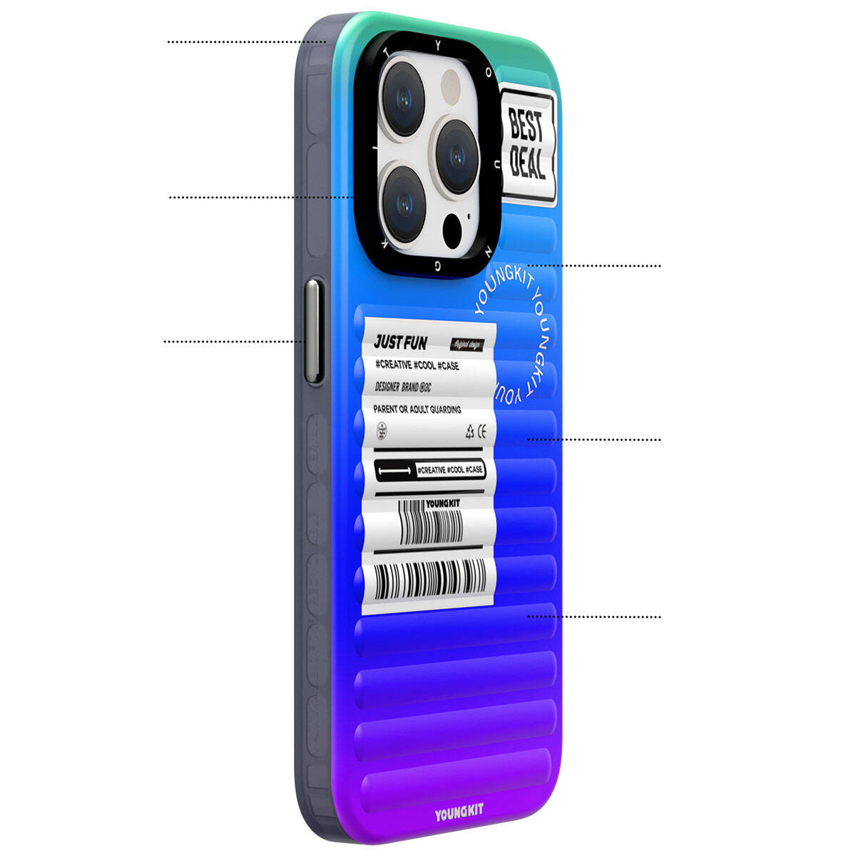 iPhone 15 Kılıf YoungKit The Secret Color Serisi Kılıf