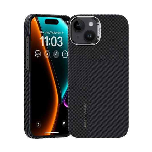 iPhone 15 M-safe Şarj Özellikli Karbon Fiber Benks Montage ArmorAir Kevlar Kılıf