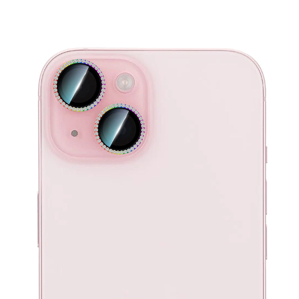 iPhone 15 Plus CaseWorld Alloy Sparkling Diamond Serisi Taşlı Lens Koruyucu