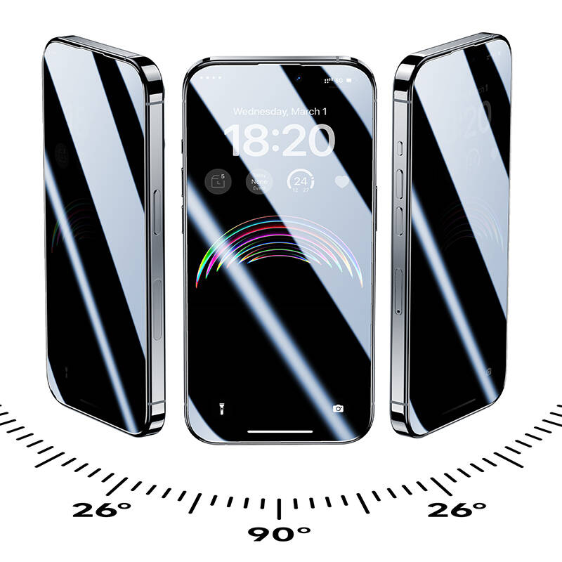 Apple iPhone 15 Plus Hidrofobik Ve Oleofobik Özellikli Benks Privacy Air Shield Ekran Koruyucu 10'lu Paket Şeffaf