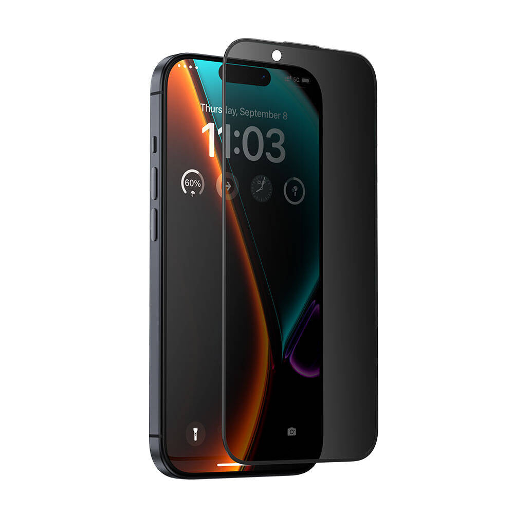 Apple iPhone 15 Plus Hidrofobik Ve Oleofobik Özellikli Benks Privacy Air Shield Ekran Koruyucu 10'lu Paket Şeffaf