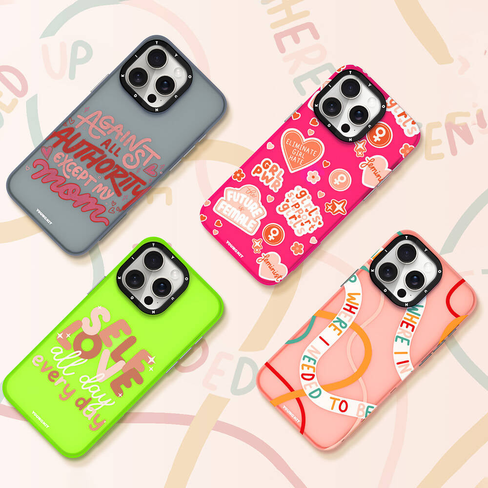 Apple iPhone 15 Plus Kılıf Bethany Green Tasarımlı Youngkit Sweet Language Kapak Gri