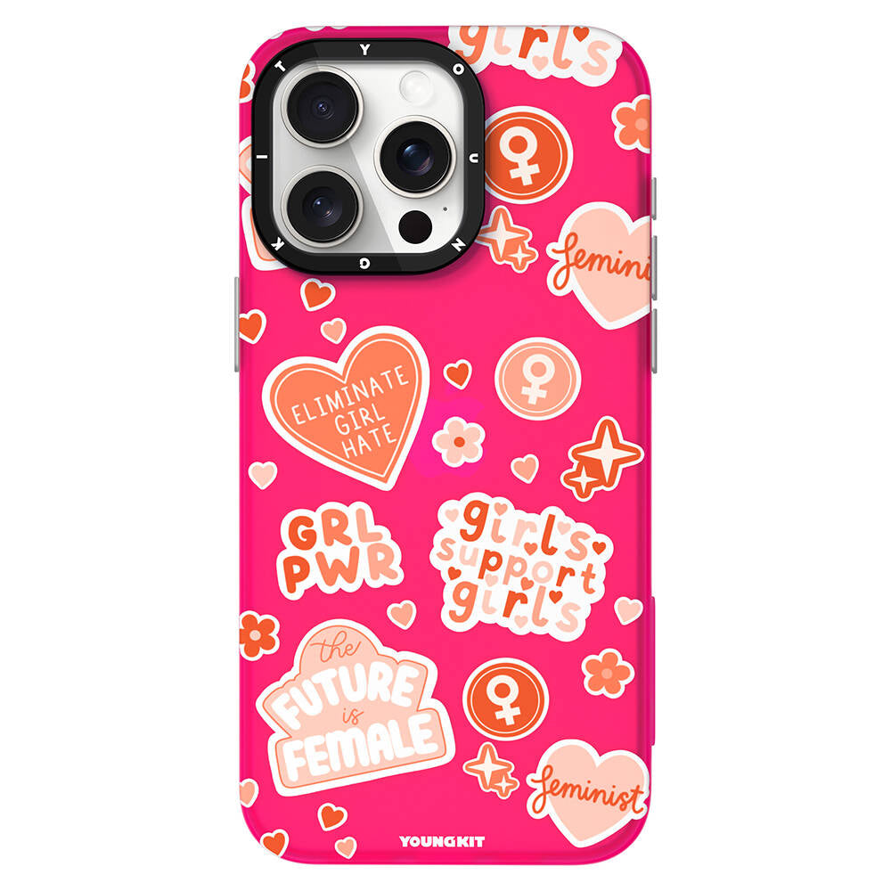 Apple iPhone 15 Plus Kılıf Bethany Green Tasarımlı Youngkit Sweet Language Kapak Gri