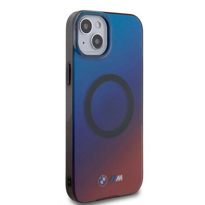 iPhone 15 Plus Kılıf BMW M-safe Şarj Özellikli Transparan Renk Geçişli Dizayn Orjinal Lisanslı Kılıf