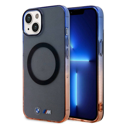 iPhone 15 Plus Kılıf BMW M-safe Şarj Özellikli Transparan Renkli Çerçeveli Orjinal Lisanslı Kılıf