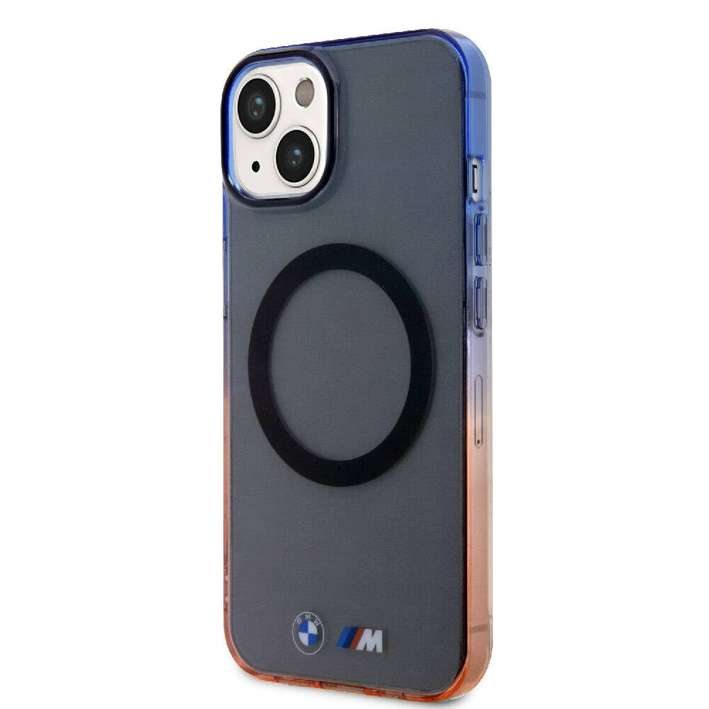Apple iPhone 15 Plus Kılıf BMW Magsafe Şarj Özellikli Transparan Renkli Çerçeveli Orjinal Lisanslı Kapak Gri
