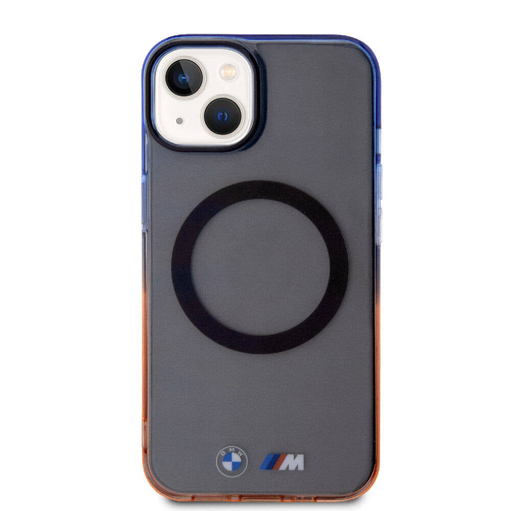 iPhone 15 Plus Kılıf BMW M-safe Şarj Özellikli Transparan Renkli Çerçeveli Orjinal Lisanslı Kılıf