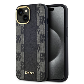 Apple iPhone 15 Plus Kılıf DKNY Orjinal Lisanslı 3D Yazılı Checkered Pattern Kapak