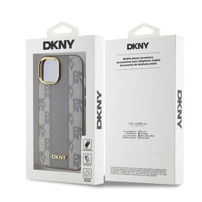 Apple iPhone 15 Plus Kılıf DKNY Orjinal Lisanslı 3D Yazılı Checkered Pattern Kapak