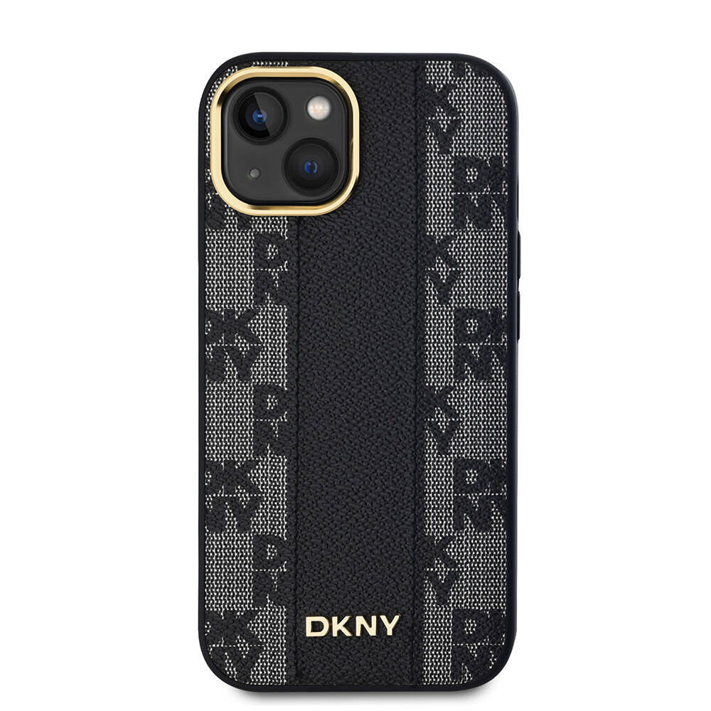 iPhone 15 Plus Kılıf DKNY Orjinal Lisanslı M-safe Şarj Özellikli 3D Yazılı Checkered Pattern Kılıf