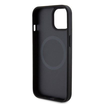 iPhone 15 Plus Kılıf Ferrari Orjinal Lisanslı M-safe Şarj Özellikli Metal Logolu PU Karbon Kılıf