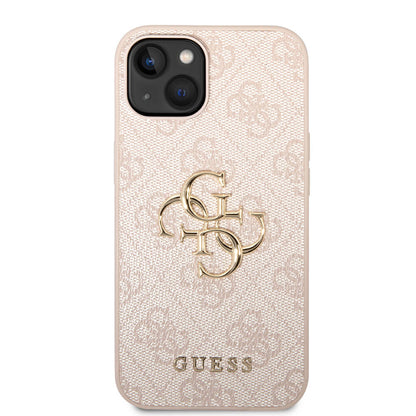 iPhone 15 Plus Kılıf Guess Orjinal Lisanslı PU Deri Yazı ve 4G Metal Logolu Desenli Kılıf