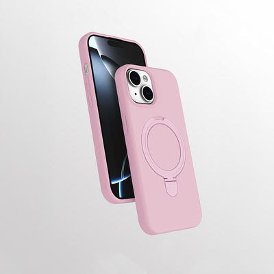 Apple iPhone 15 Plus Kılıf M-safe Şarj Özellikli Standlı Zore Samara Kapak Siyah