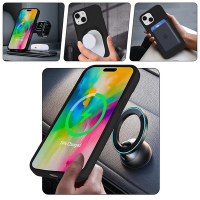 Apple iPhone 15 Plus Kılıf M-safe Şarj Özellikli Standlı Zore Samara Kapak Desert Gold