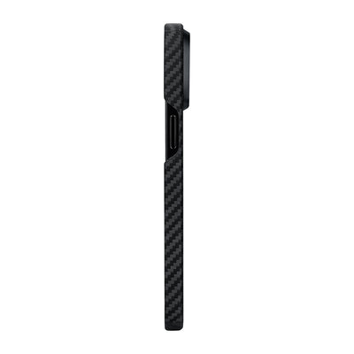 Apple iPhone 15 Plus Kılıf Magsafe Şarj Özellikli 1500D Aramid Fiber Pitaka Ultra-Slim Classic Serisi Black-Grey Twill Kapak Siyah-Gri