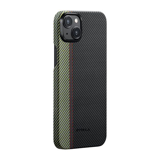 iPhone 15 Plus Kılıf M-safe Şarj Özellikli 600D Aramid Fiber Pitaka Tactile Woven Orchestra Serisi Overture Kılıf