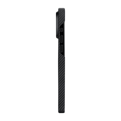 Apple iPhone 15 Plus Kılıf Magsafe Şarj Özellikli 600D Aramid Fiber Pitaka Tactile Woven Orchestra Serisi Overture Kapak Siyah-Yeşil