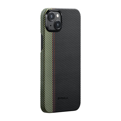 iPhone 15 Plus Kılıf M-safe Şarj Özellikli 600D Aramid Fiber Pitaka Tactile Woven Orchestra Serisi Overture Kılıf