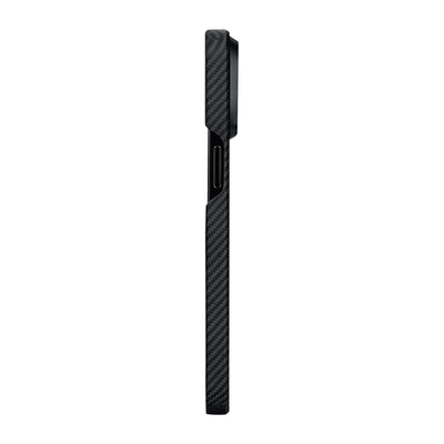 Apple iPhone 15 Plus Kılıf Magsafe Şarj Özellikli 600D Aramid Fiber Pitaka Tactile Woven Orchestra Serisi Rhapsody Kapak Siyah