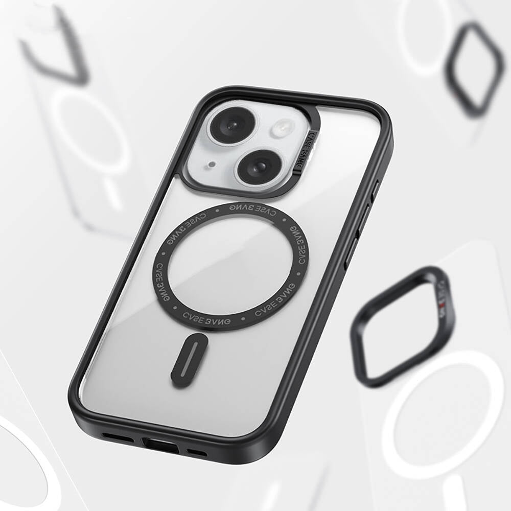 Apple iPhone 15 Plus Kılıf Magsafe Şarj Özellikli Casebang Body Frame Kapak Siyah