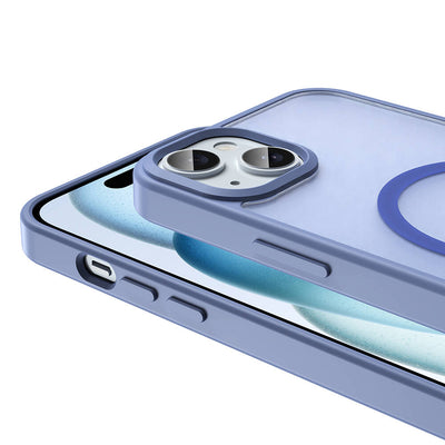 Apple iPhone 15 Plus Kılıf M-safe Şarj Özellikli Mat Arka Yüzey Zore Sio Kapak Gri