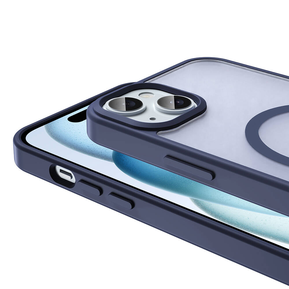 Apple iPhone 15 Plus Kılıf M-safe Şarj Özellikli Mat Arka Yüzey Zore Sio Kapak Siyah