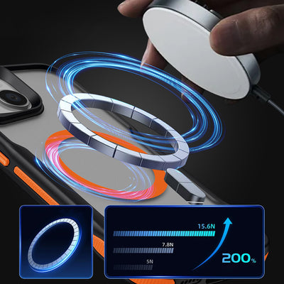 Apple iPhone 15 Plus Kılıf Magsafe Şarj Özellikli Renkli Kenar Airbag Şeritli Zore Lamer Kapak Gri