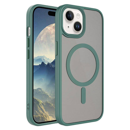 iPhone 15 Plus Kılıf Mat Arka Yüzey Wireless Şarj Özellikli Zore Flet M-safe Kılıf