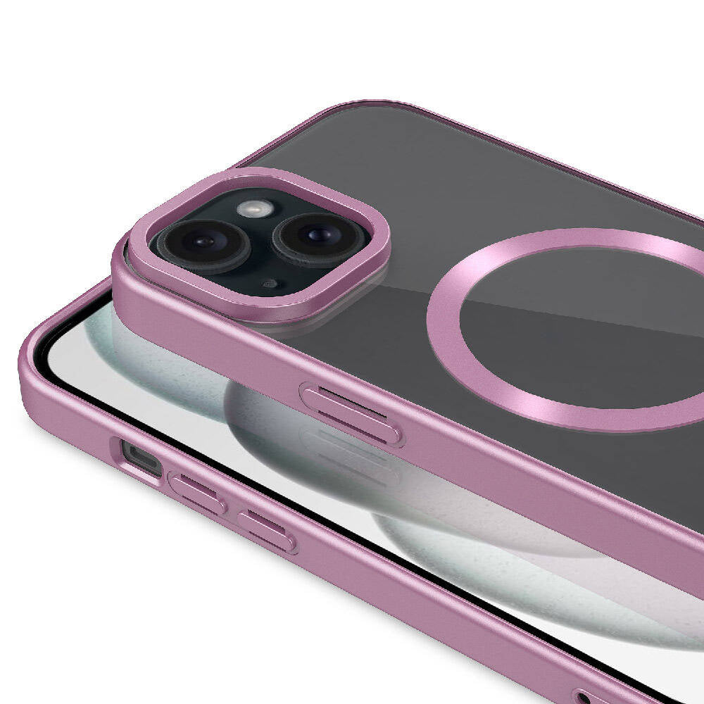 Apple iPhone 15 Plus Kılıf Mat Tasarımlı M-safe Wireless Şarj Özellikli Zore Mat Setro Kapak Açık Yeşil