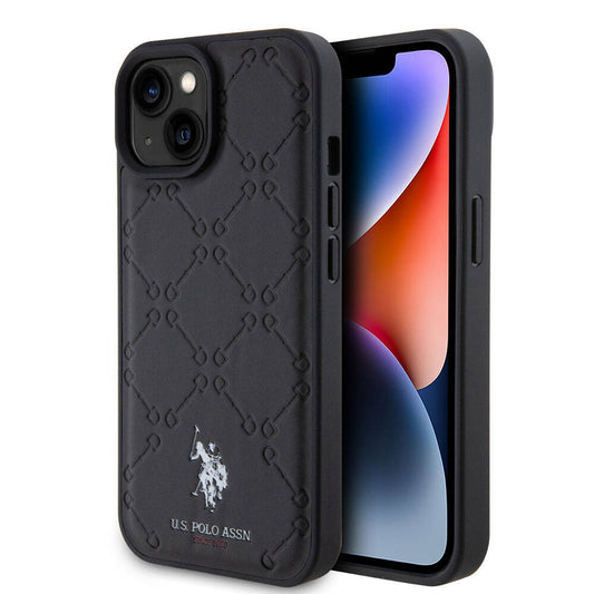 iPhone 15 Plus Kılıf U.S. Polo Assn. Orjinal Lisanslı HS Desenli Baskı Logolu Suni Deri Kılıf