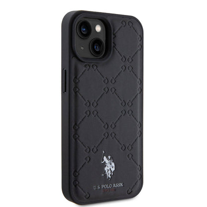 iPhone 15 Plus Kılıf U.S. Polo Assn. Orjinal Lisanslı HS Desenli Baskı Logolu Suni Deri Kılıf