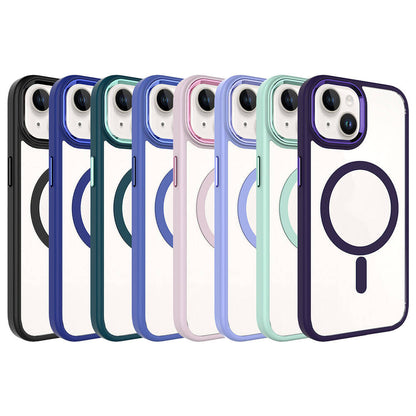 iPhone 15 Plus Kılıf Wireless Şarj Özellikli Zore Krom M-safe Silikon Kılıf