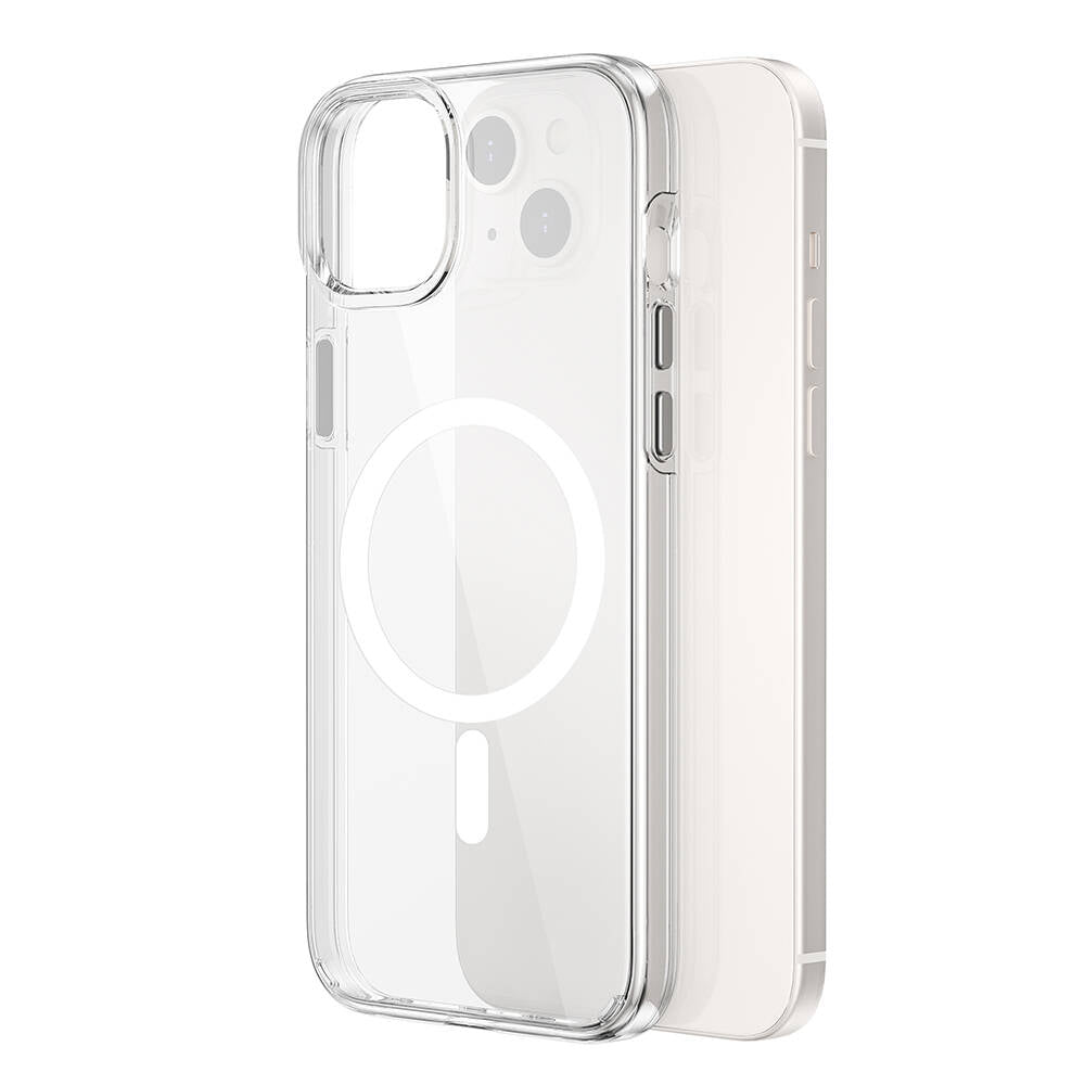 iPhone 15 Plus Kılıf Wiwu BC-022 M-safe Şarj Özellikli Şeffaf Transparan Kılıf
